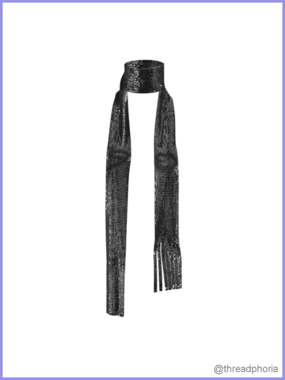 Shiny Metal Tie Women Sparkle Sequins Glitter Scarf Shawl Neckerchief Party
